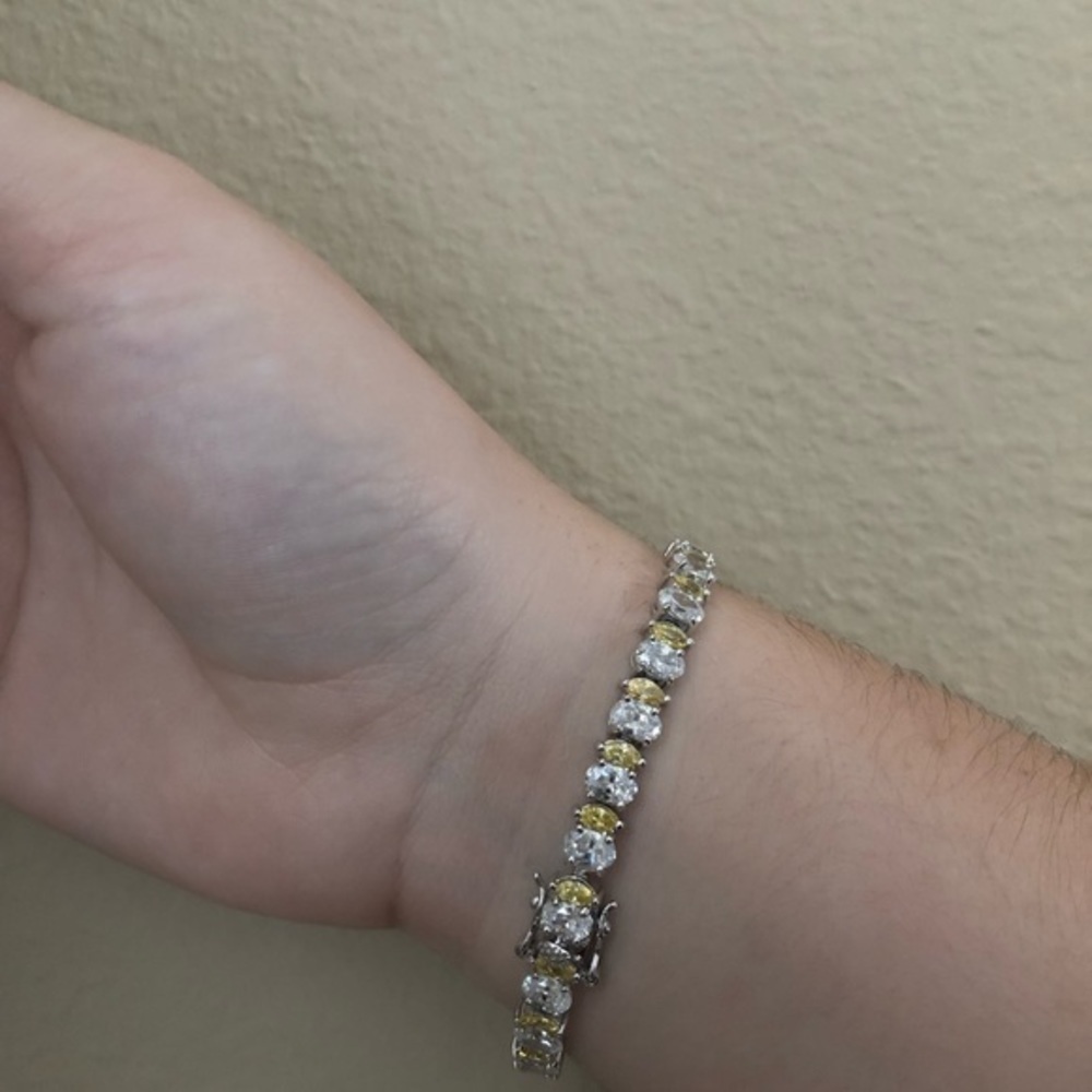 Cubic zirconia clear and yellow stone Bracelett - Picture 6 of 6